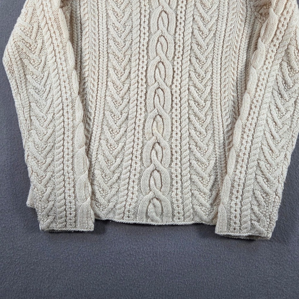 Vintage Polo Ralph Lauren Sweater Womens Large Wool Cable Hand Knit Fisherman - Picture 2 of 8